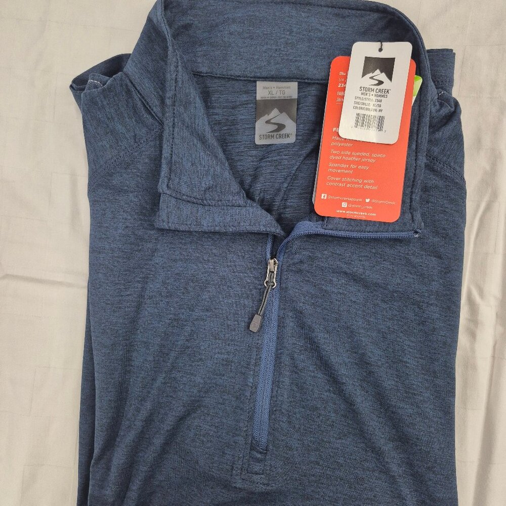 Storm Creek Men's Pacesetter Quarter Zip Pullover - 2340 Navy XL New with Tags